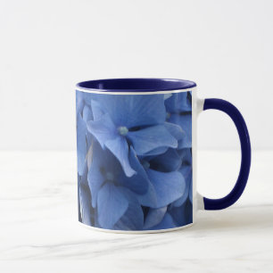 Taza azul de los Hydrangeas