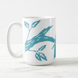 Taza azul de los pájaros