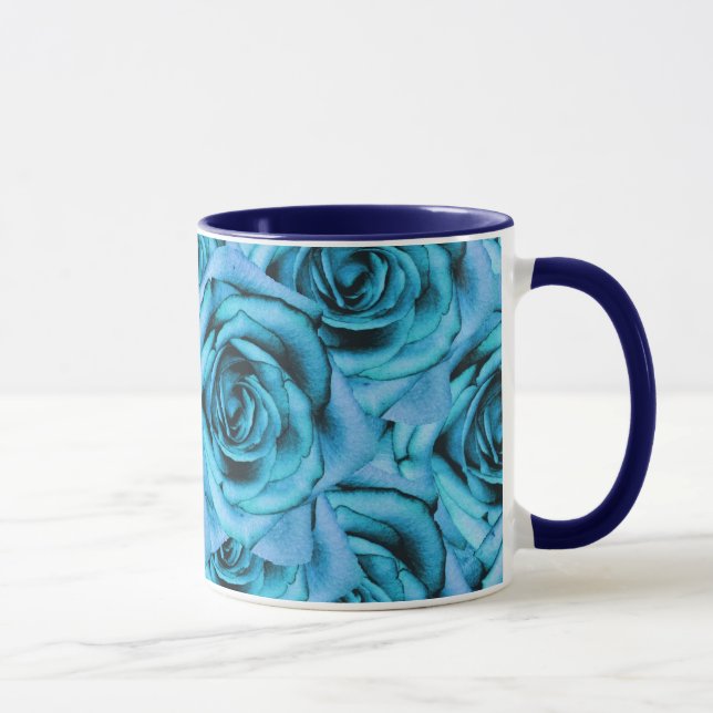 Taza azul de los rosas (Derecha)
