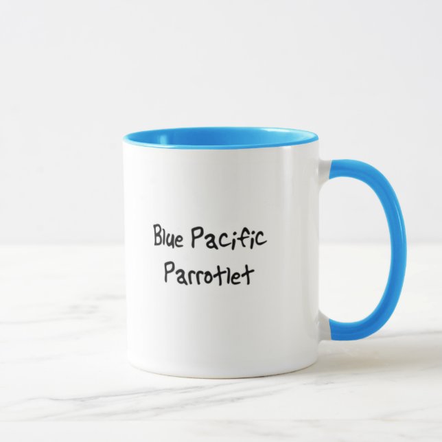 Taza azul de Parrotlet (Derecha)