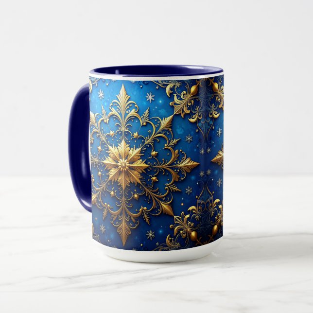 Taza Azul Decorativa de Fiesta (Anverso izquierdo)