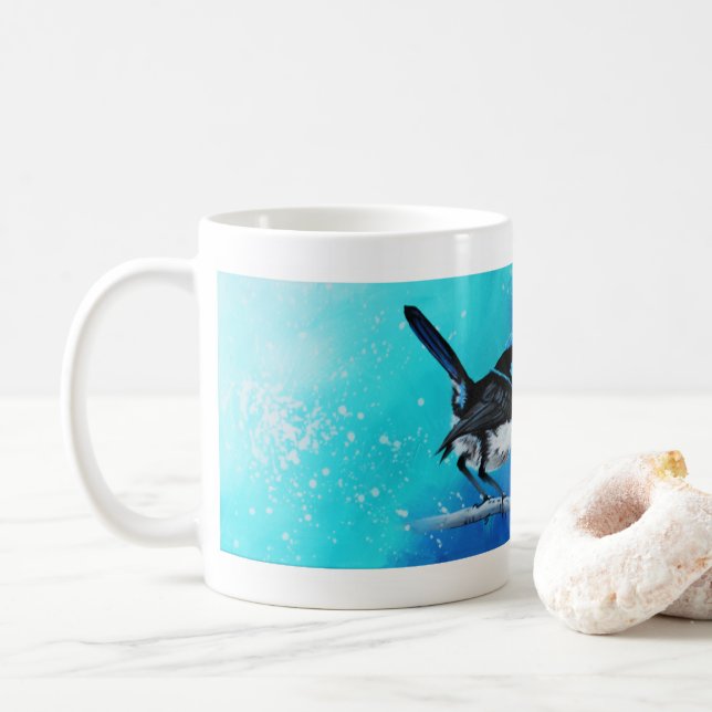 Taza azul del Bello Artes del Wren (Con donut)
