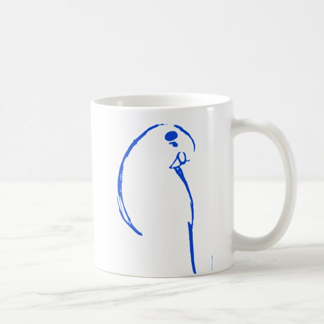 Taza azul del Budgerigar (Derecha)