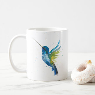 Taza azul del colibrí