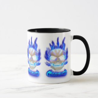 Taza azul del cráneo