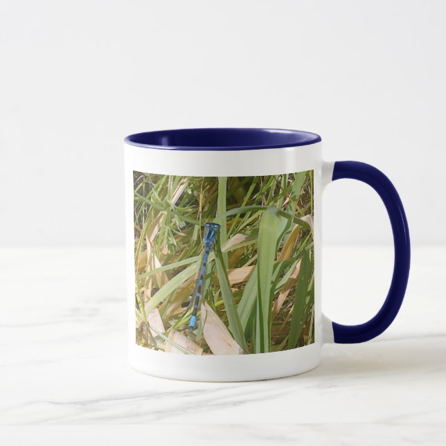 Taza azul del Damselfly (Derecha)
