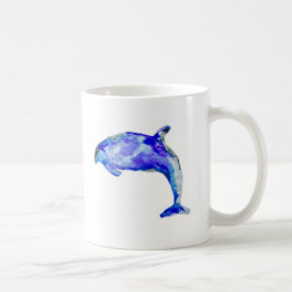 Taza azul del delfín