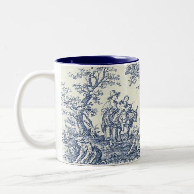 Taza azul del modelo del país francés (Izquierda)