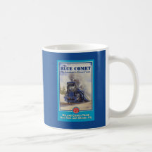 Taza azul del poster del cometa