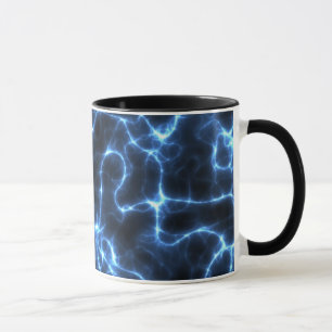 Taza azul del relámpago