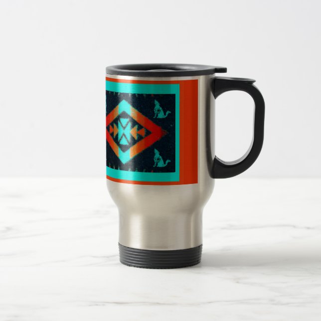 Taza azul del viaje del coyote (Derecha)