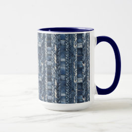 Taza Azul Dolorido Y Con Rastreo Jean Denim