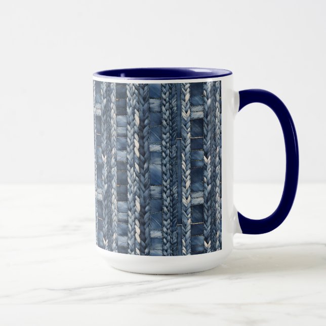 Taza Azul Dolorido Y Con Rastreo Jean Denim (Derecha)