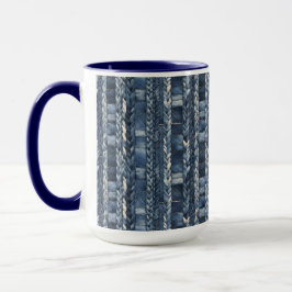 Taza Azul Dolorido Y Con Rastreo Jean Denim