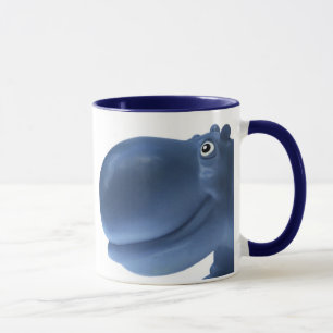 Taza Azul feliz del hipopótamo