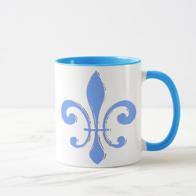 Taza Azul Fleur De Lis Mug (Derecha)