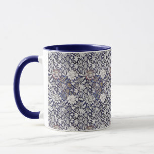 Taza Azul Floral Antiguo William Morris Wey