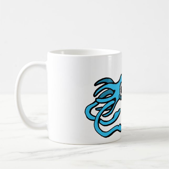 Taza azul gigante del calamar (Izquierda)