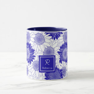 Taza Azul girasol personalizado