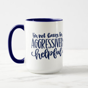 Taza Azul gracioso no Bossy