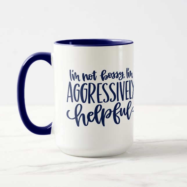 Taza Azul gracioso no Bossy (Izquierda)