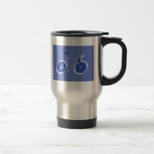 Taza azul grande del viaje de la bici