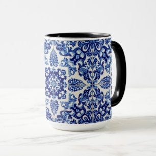 Taza Azul Índigo Azulejo Lisboa Talavera Portuguesa