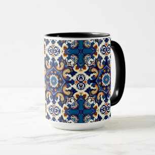 Taza Azul Índigo Azulejo Lisboa Talavera Portuguesa