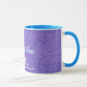 Taza Azul Jean Material, Tu Texto Aquí