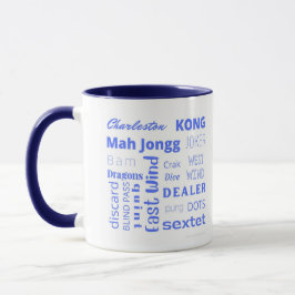 Taza Azul mahj 2 tono mug