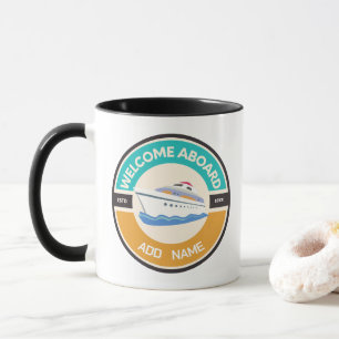 Taza Azul marina Ancla náutica club de yates barco mari