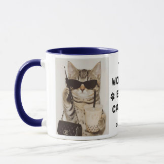 Taza Azul Marino con Foto del Mejor Papá Gato del