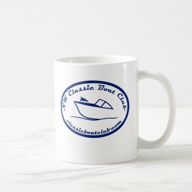Taza azul marino del logotipo del club clásico del (Derecha)