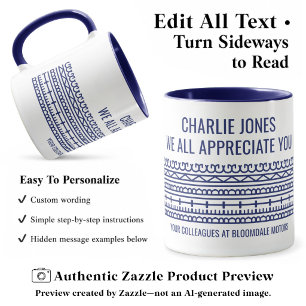 Taza Azul Mensaje Oculto Divertido Personalizado de Jub