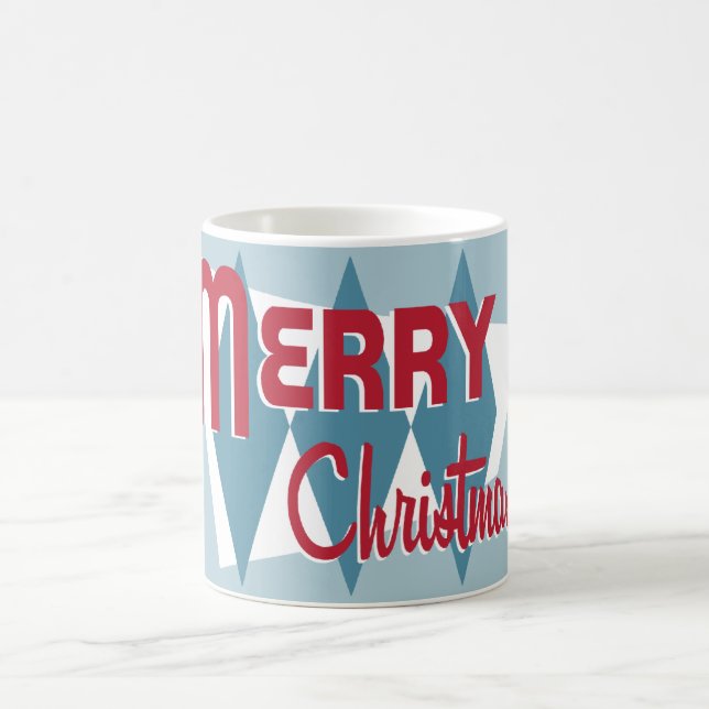 Taza azul moderna del navidad de los mediados de (Centro)