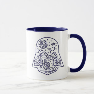 Taza azul naturaleza oscura