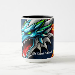 Taza azul Old School Pickleball Dragon