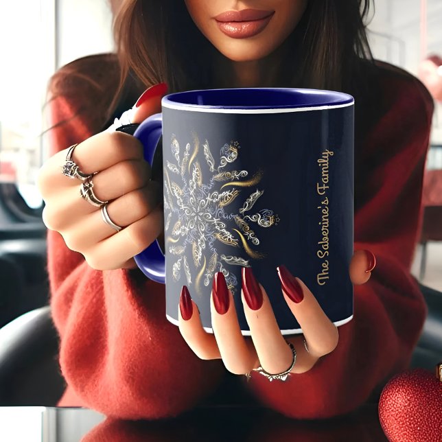 Taza Azul Oscuro & Dorado Chispa de Medianoche Estrella (Subido por el creador)