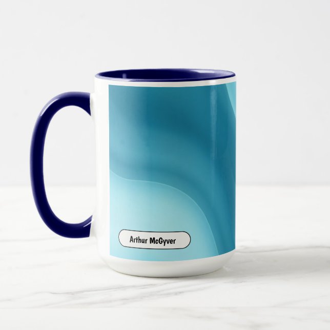 Taza Azul Patina Gradiente Suave Resplandor Abstracto (Izquierda)