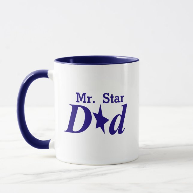 Taza azul personalizada Sr. Estrella Papá (Izquierda)