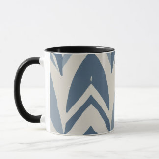 Taza Azul Polvoriento Batik Parang Chevron Geométrico C