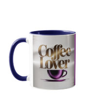 Taza Azul Purpura Moderna Amante del Café