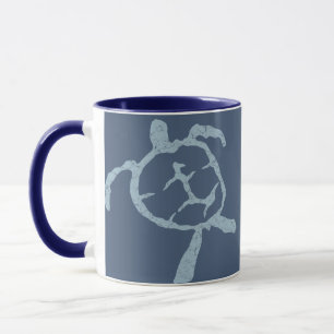 Taza azul tortuga