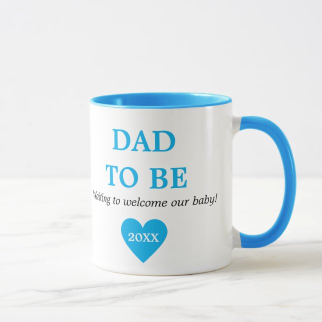 Taza Azul Y Blanco Cuidados Primera Vez Que Papá (Derecha)