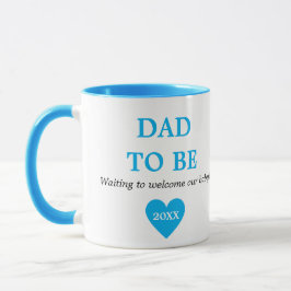 Taza Azul Y Blanco Cuidados Primera Vez Que Papá