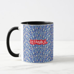 Taza Azul y blanco de los recuerdos turcos de Estambul