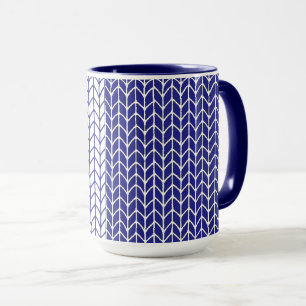 Taza Azul y Blanco de Punto Combo de Marina