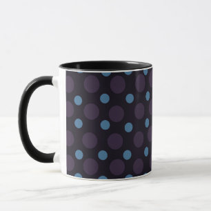 Taza Azul y Morado sobre Lunares Negros