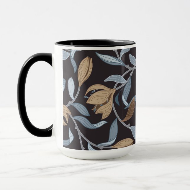 Taza Azul y Tan William Morris Elegante inspirado (Izquierda)