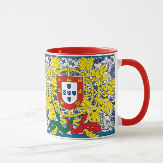 Taza Azulejo Mug con Escudo portugués (Derecha)